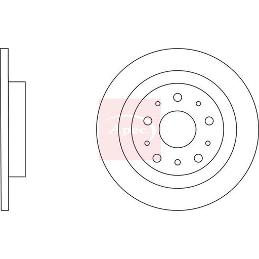 Apec 2 x Solid Rear Brake Discs DSK3174