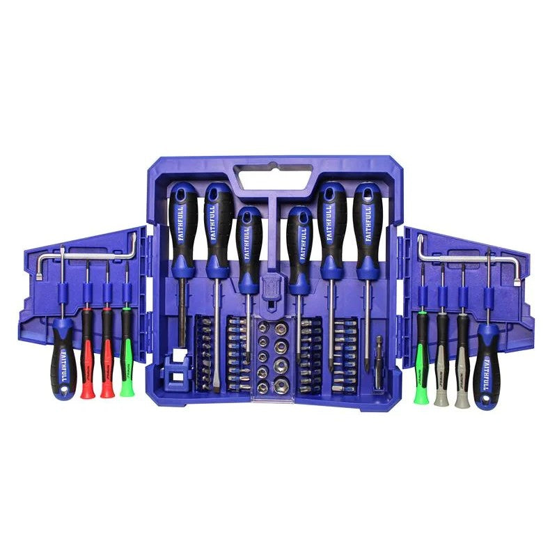 Faithfull Fold Out Screwdriver & Bit Set, 63 Piece - FAISDSET63