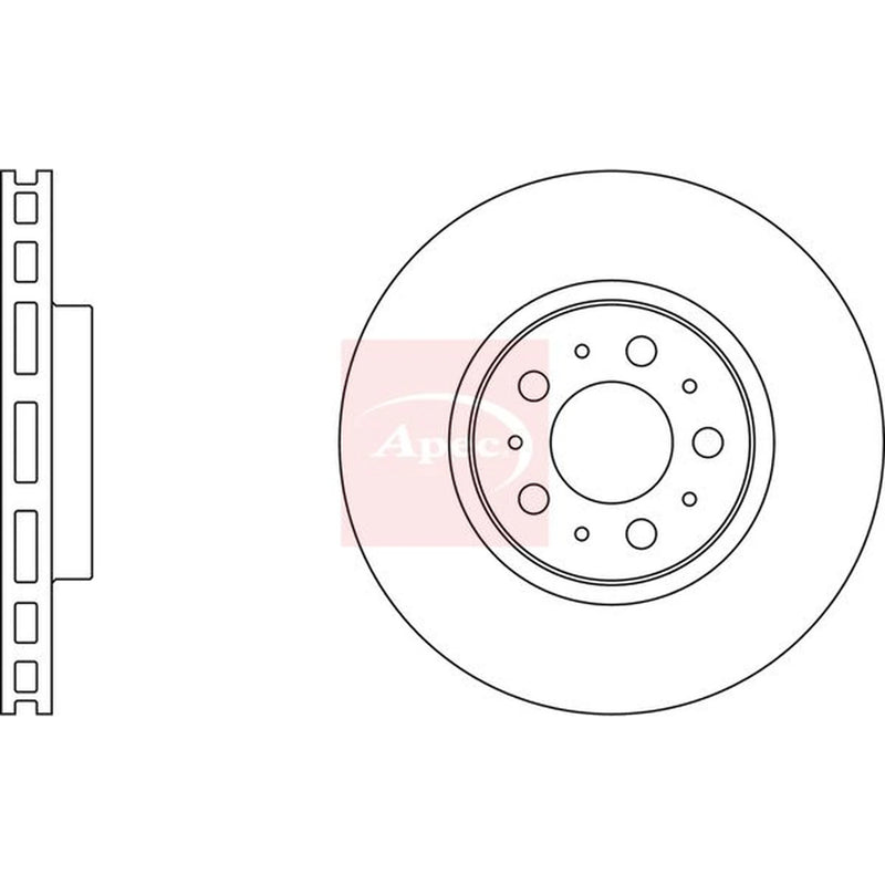 Apec 2 x Vented Front Brake Discs DSK974