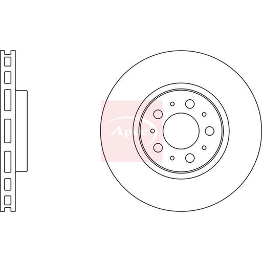 Apec 2 x Vented Front Brake Discs DSK974
