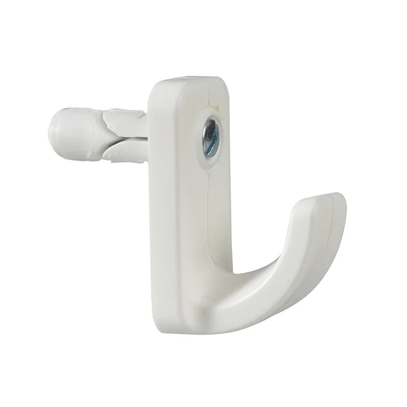 Plasplugs Hollow Door Hook Single White HW124 - HW124
