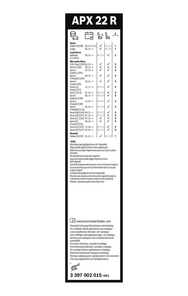 Bosch APX22R Wiper Blade