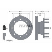 Textar 2 x Internally Vented Rear Brake Discs 93188600