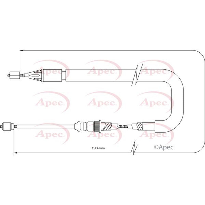 Apec Handbrake Cable Left Rear CAB1385