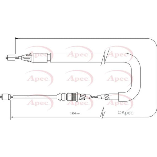 Apec Handbrake Cable Left Rear CAB1385