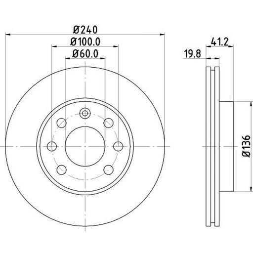 DON 2 x Internally Vented Front Brake Discs PCD10582