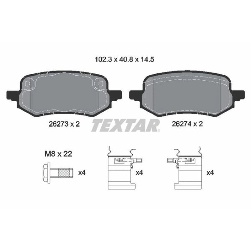 Textar Rear Brake Pad Set 2627301