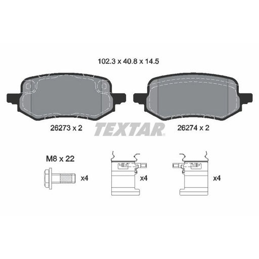 Textar Rear Brake Pad Set 2627301