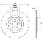 Mintex 2 x Externally Vented Front Brake Discs MDC3032C