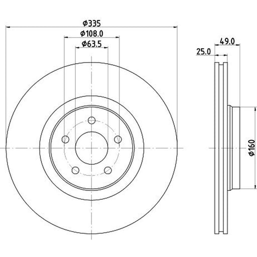 Mintex 2 x Externally Vented Front Brake Discs MDC3032C