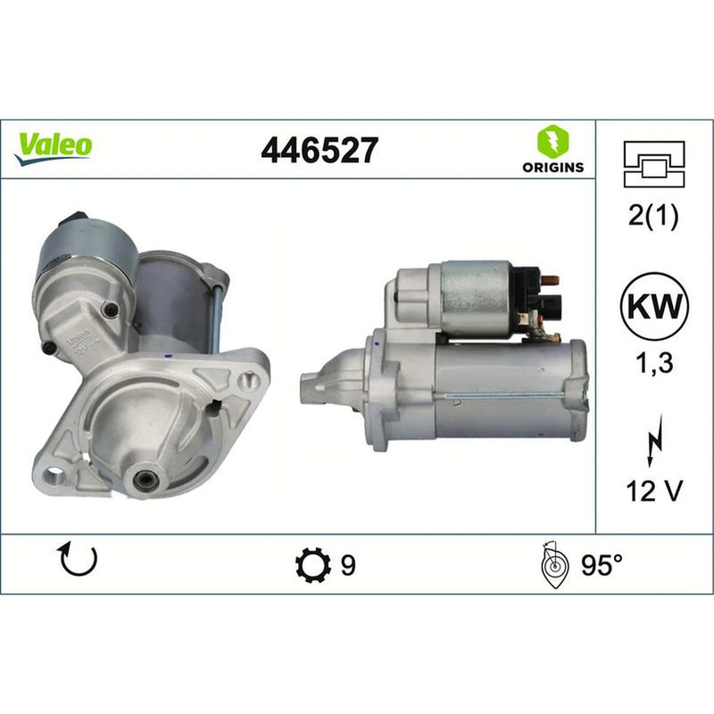 Valeo Starter Motor 12V 1.3kW 9 Teeth 446527