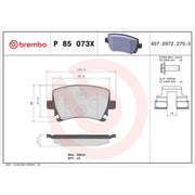 Brembo 4 x Rear Brake Pad Set P85073X