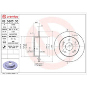 Brembo 2 x Solid Rear Brake Discs 08.5803.30