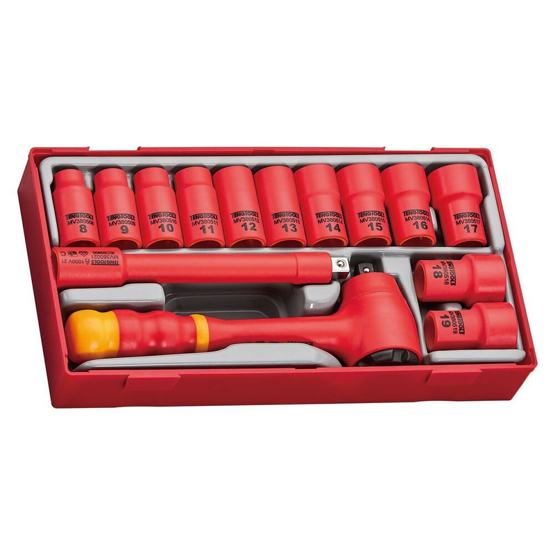 Teng Tools Insulated Socket Set TT1 14 Pieces 3/8" Drive