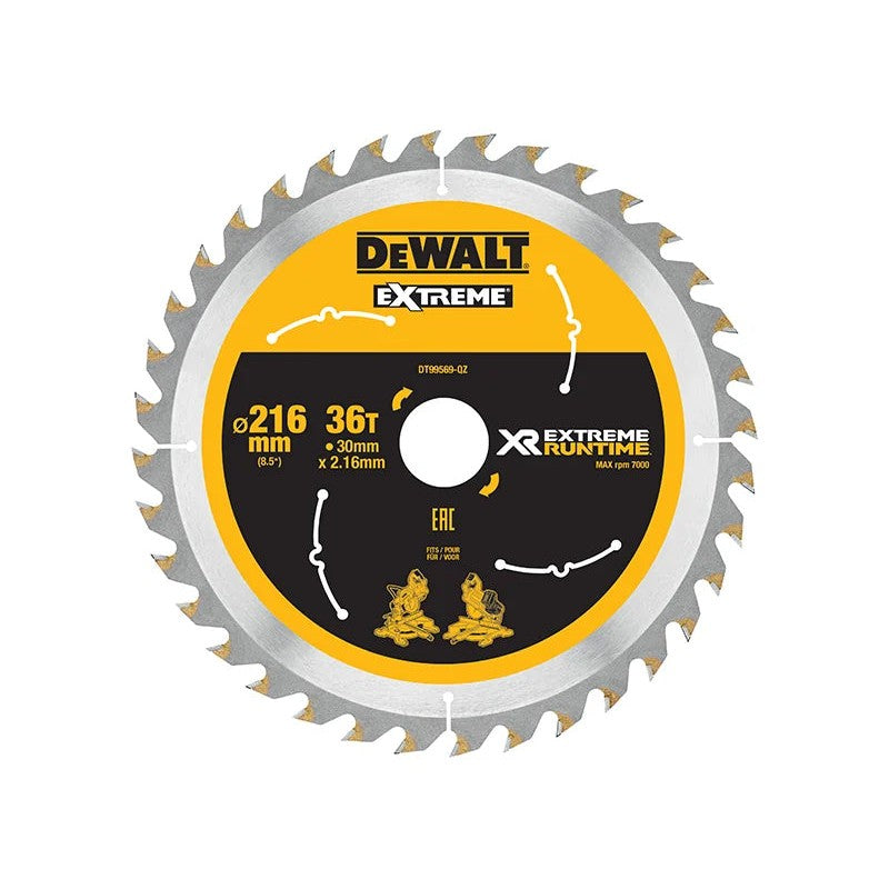 DEWALT Power Tools XR FlexVolt Circular Saw Blade 216 x 30mm x 36T - DT99569-QZ