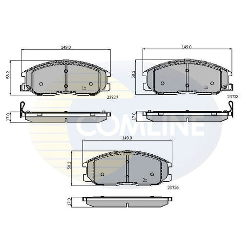 Comline 4 x Front Brake Pad Set CBP3902