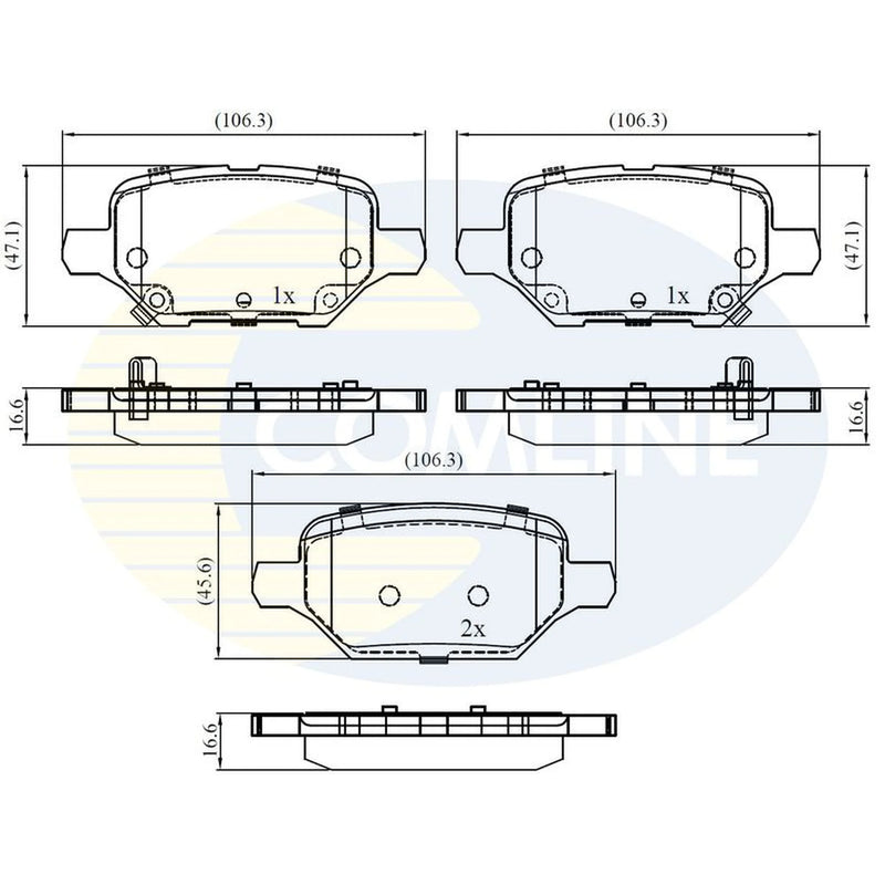 Comline 4 x Rear Brake Pad Set CBP32436