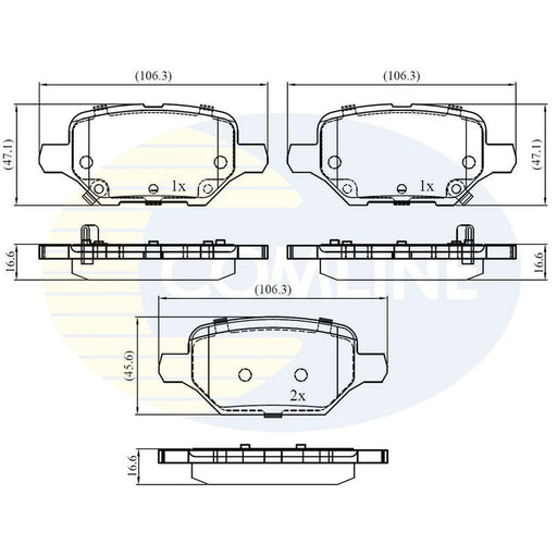Comline 4 x Rear Brake Pad Set CBP32436