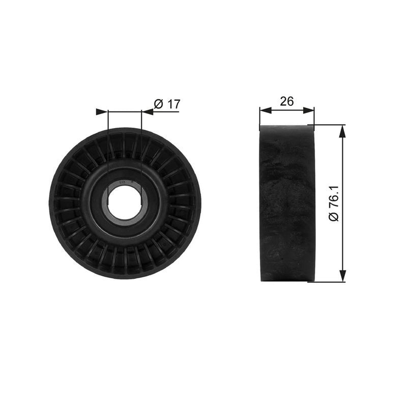 Gates V-Ribbed Belt Deflection/Guide Pulley T38015
