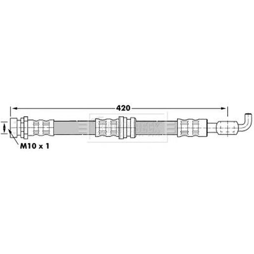 Borg & Beck Brake Hydraulic Hose Line Front Left BBH7078