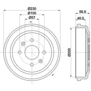 Mintex Brake Drum Assembly Rear MBD288