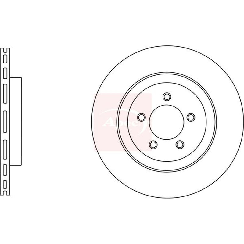 Apec 2 x Vented Front Brake Discs DSK3011