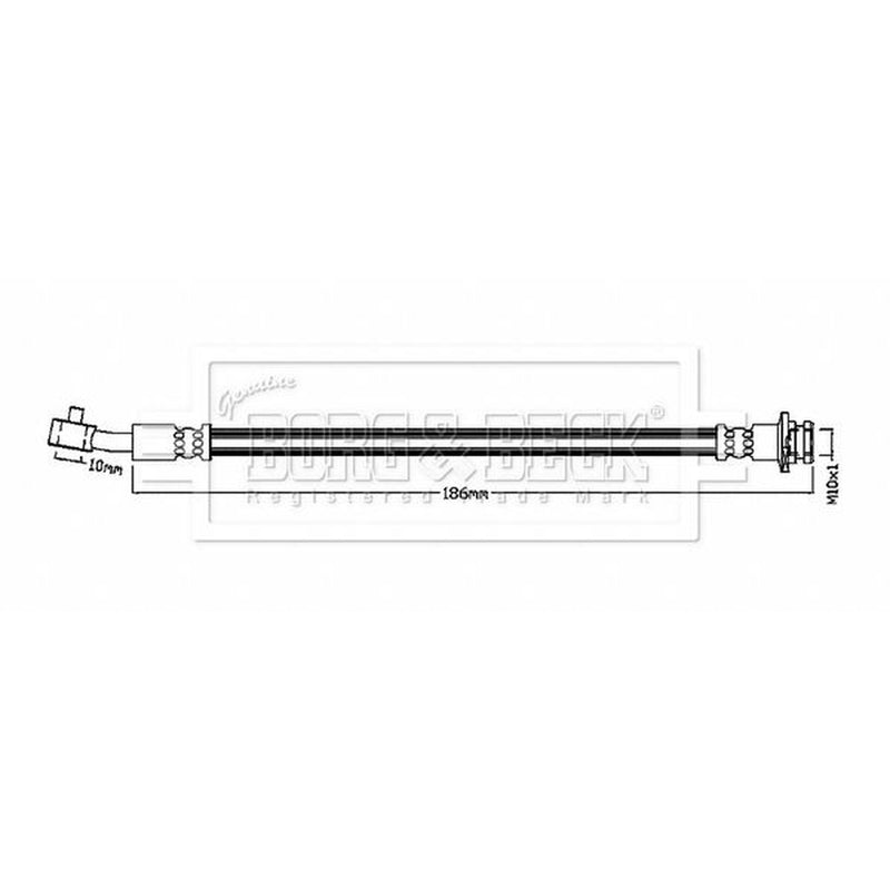 Borg & Beck Brake Hydraulic Hose Line Rear BBH8876