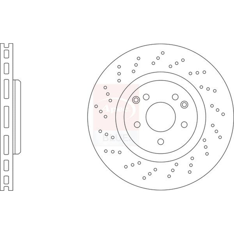 Apec 2 x Perforated/Vented Front Brake Discs SDK6477