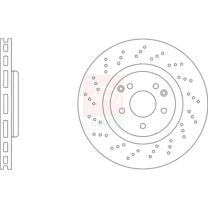 Apec 2 x Perforated/Vented Front Brake Discs SDK6477