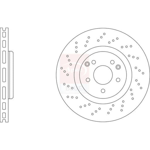 Apec 2 x Perforated/Vented Front Brake Discs SDK6477