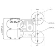 Febi Air Suspension Bellow 160mm 39420