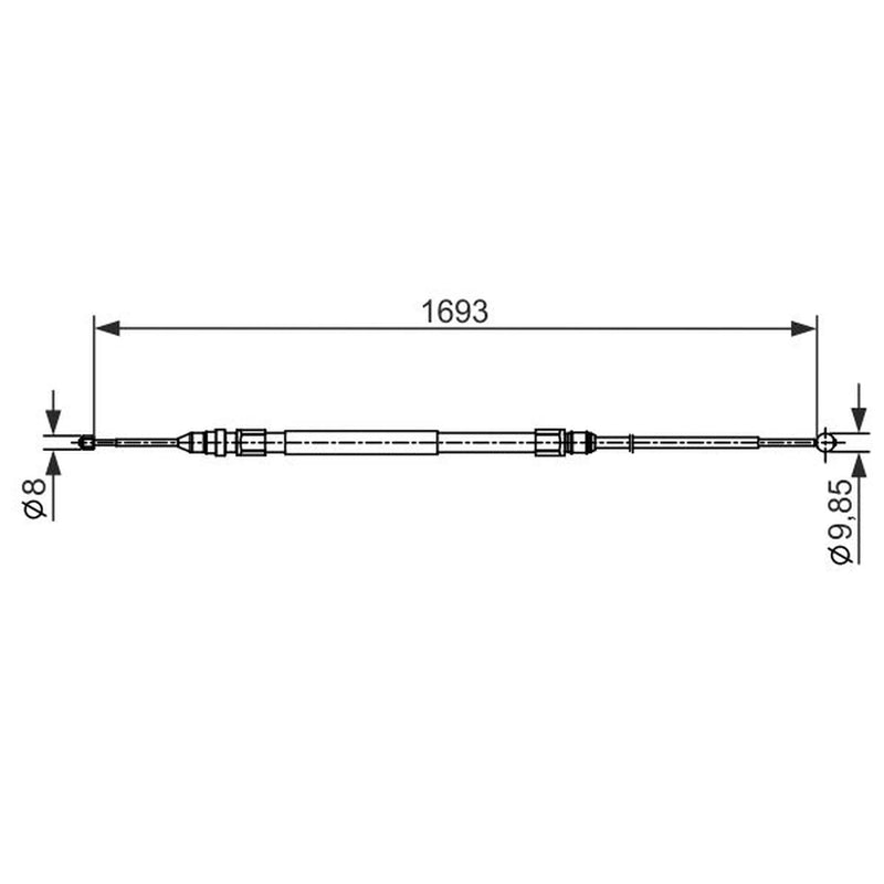 Bosch Handbrake Cable Right Rear 1 987 482 542
