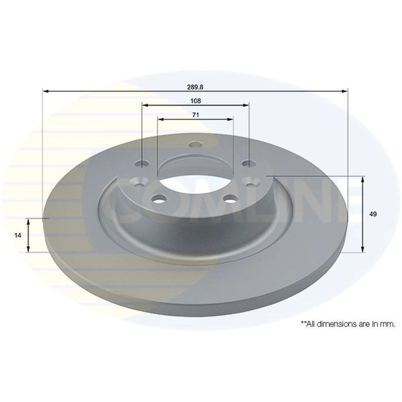 Comline 2 x Solid Rear Brake Discs ADC1581