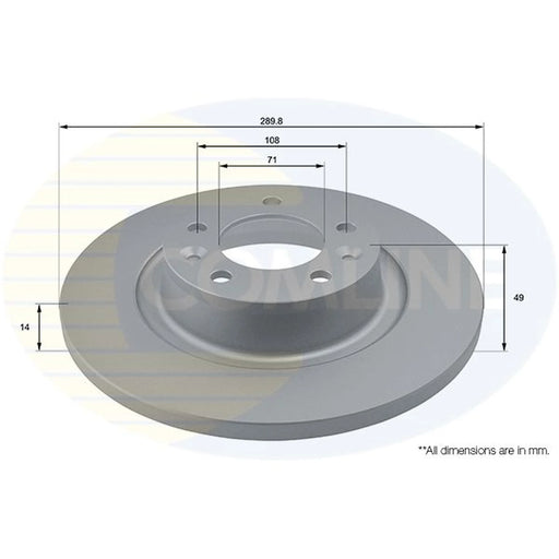Comline 2 x Solid Rear Brake Discs ADC1581