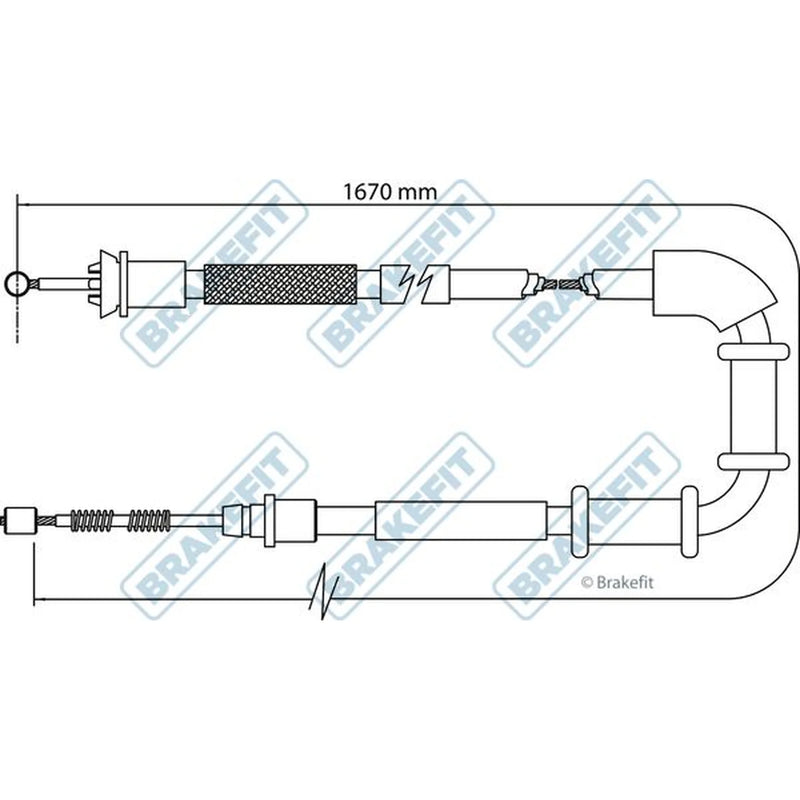 Apec Handbrake Cable Left Rear BBC3107