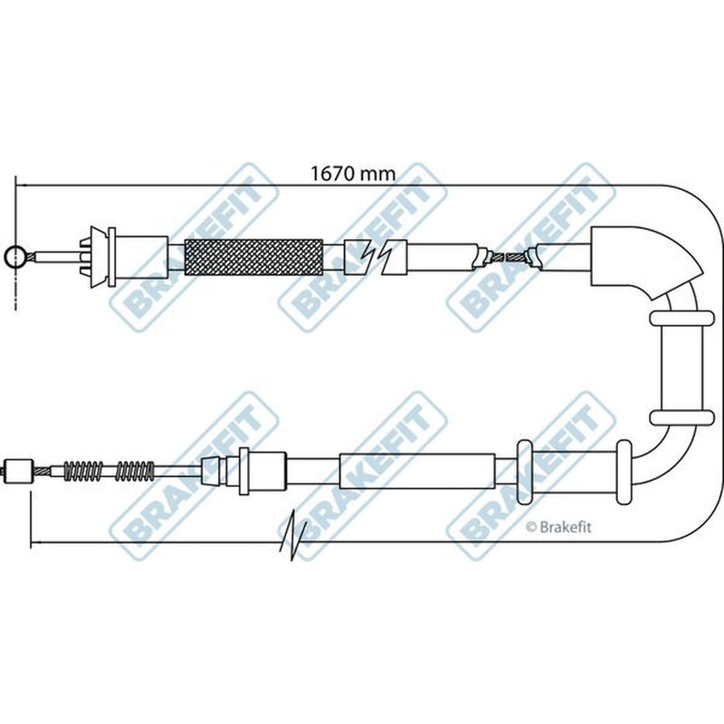 Apec Handbrake Cable Left Rear BBC3107