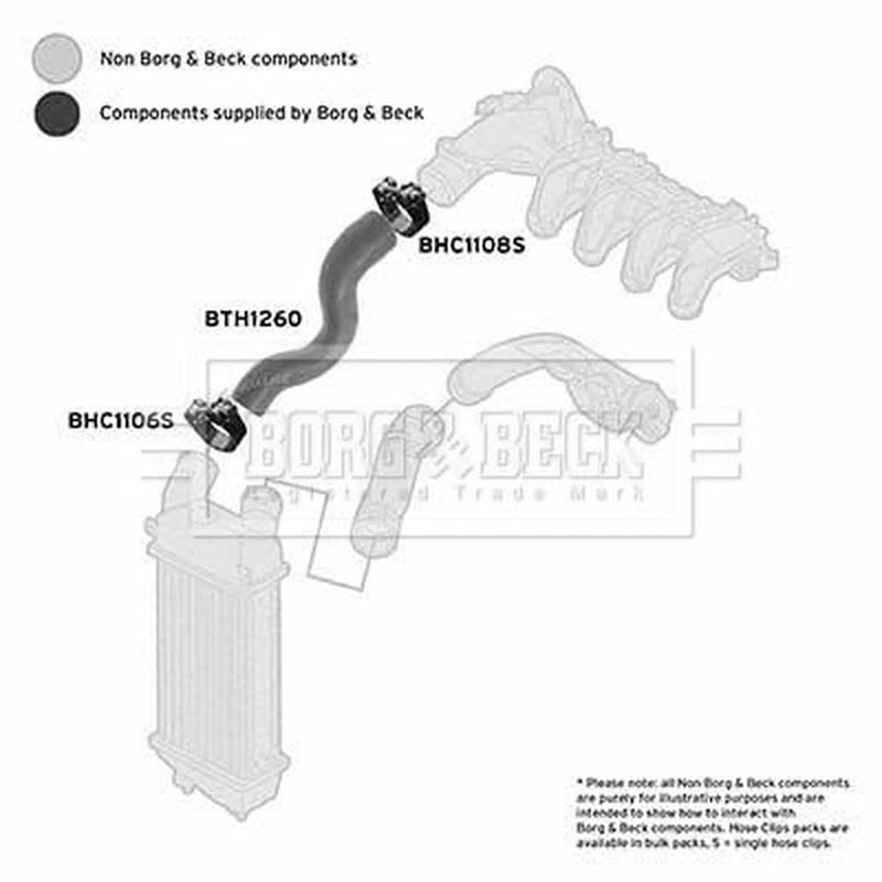 Borg & Beck Intercooler Turbo Charge Air Hose BTH1260