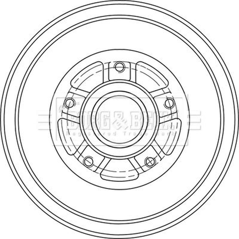 Borg & Beck Brake Drum Assembly Rear BBR7289