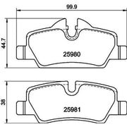 DON Rear Brake Pad Set PCP2012