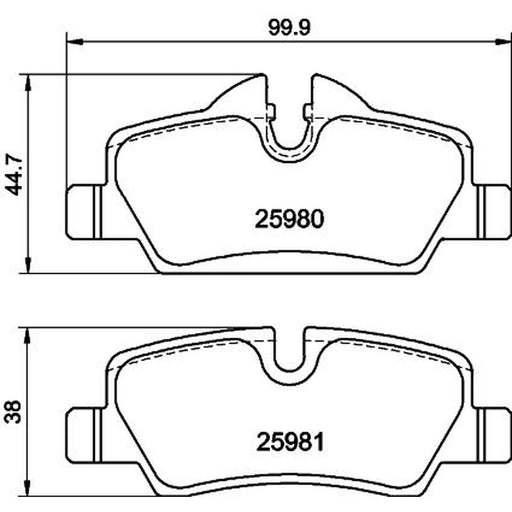 DON Rear Brake Pad Set PCP2012