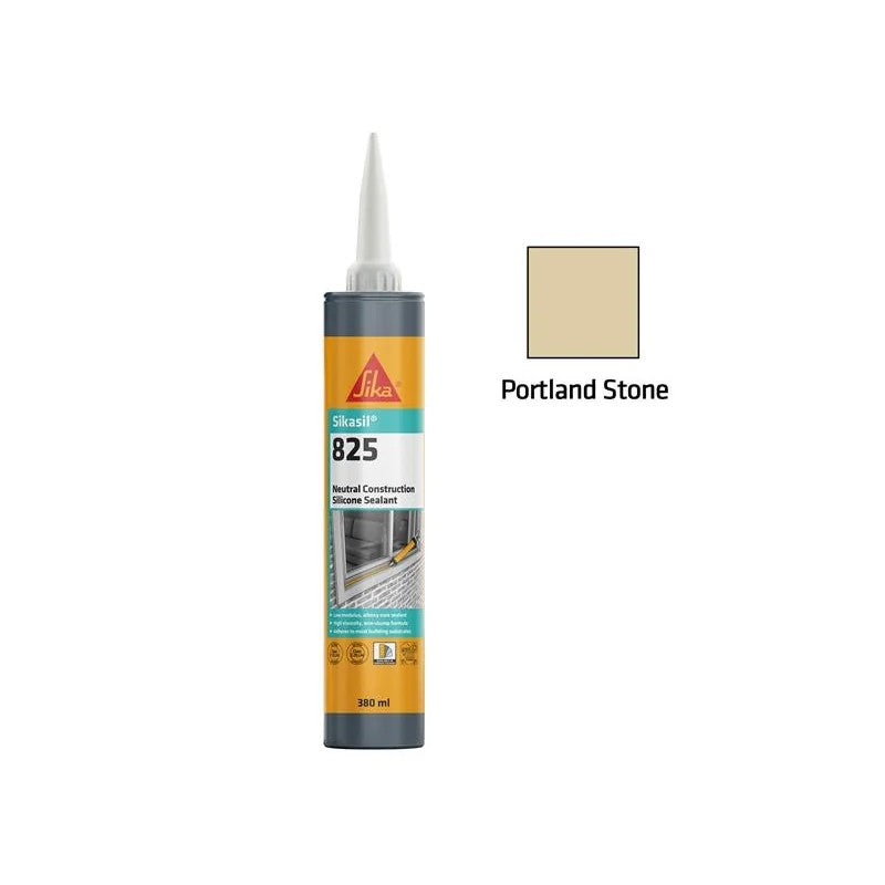 Everbuild Sika Sikasil®-825 Silicone Sealant 380ml Portland Stone