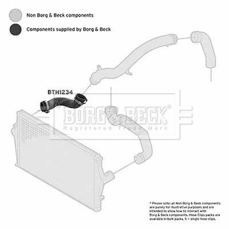 Borg & Beck Intercooler Turbo Charge Air Hose BTH1234
