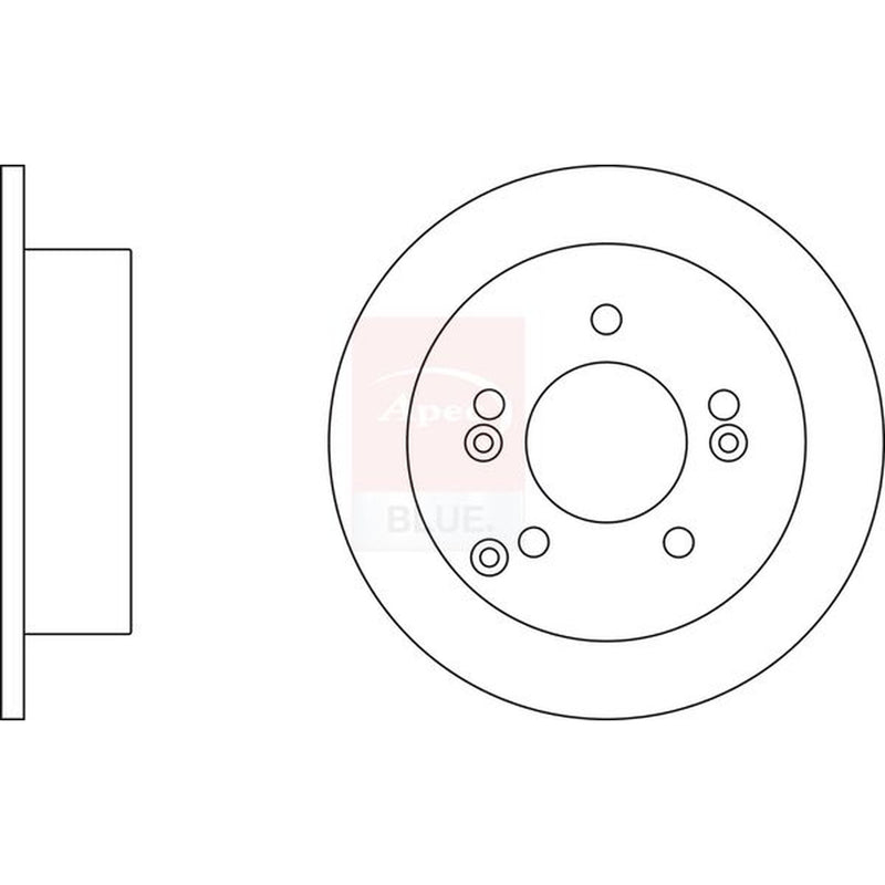 Apec 2 x Solid Rear Brake Discs SDK6929
