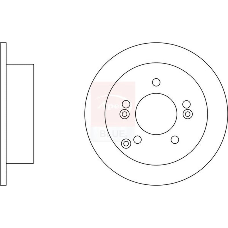 Apec 2 x Solid Rear Brake Discs SDK6929