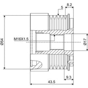 Valeo Alternator Overrunning Freewheel Clutch 588007