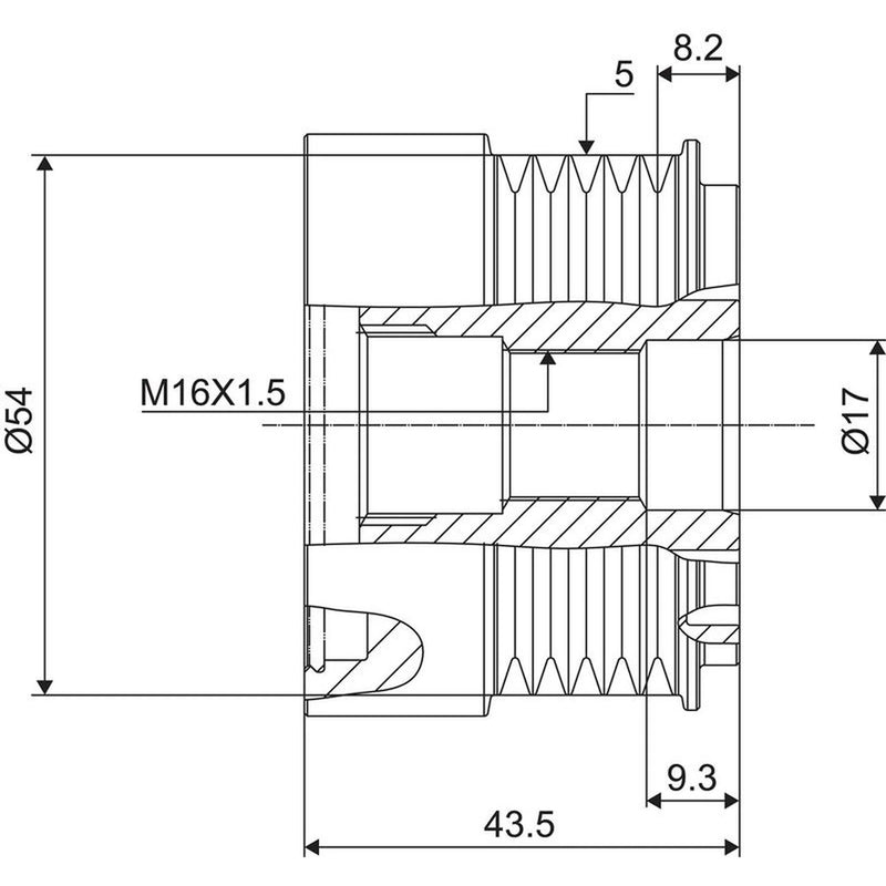 Valeo Alternator Overrunning Freewheel Clutch 588007