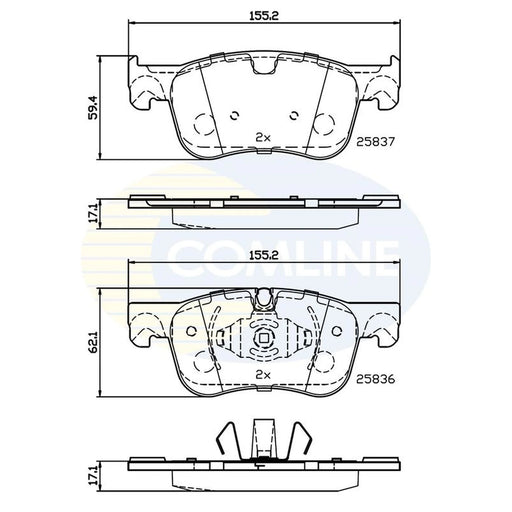 Comline 4 x Front Brake Pad Set CBP02246