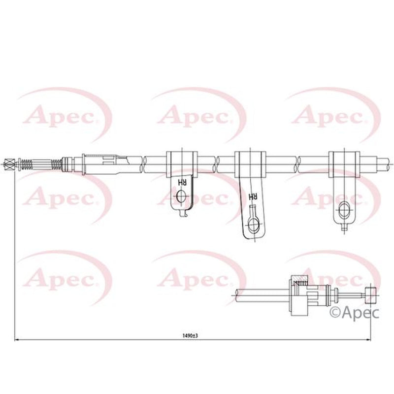 Apec Handbrake Cable Left Rear CAB1347