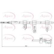 Apec Handbrake Cable Left Rear CAB1347
