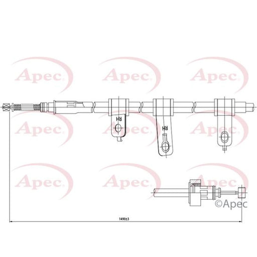 Apec Handbrake Cable Left Rear CAB1347